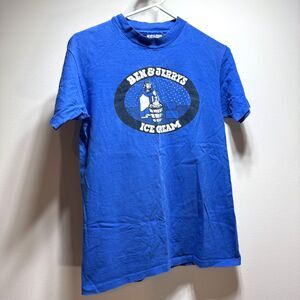 Vintage Ben and Jerry's T Shirt Size Medium Blue Vermont USA Hanes BeefyT